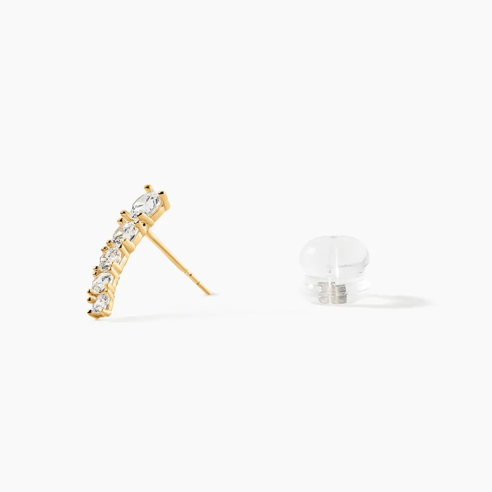 Boucles D'oreilles Puces Or Jaune Anaca Oxydes De Zirconium