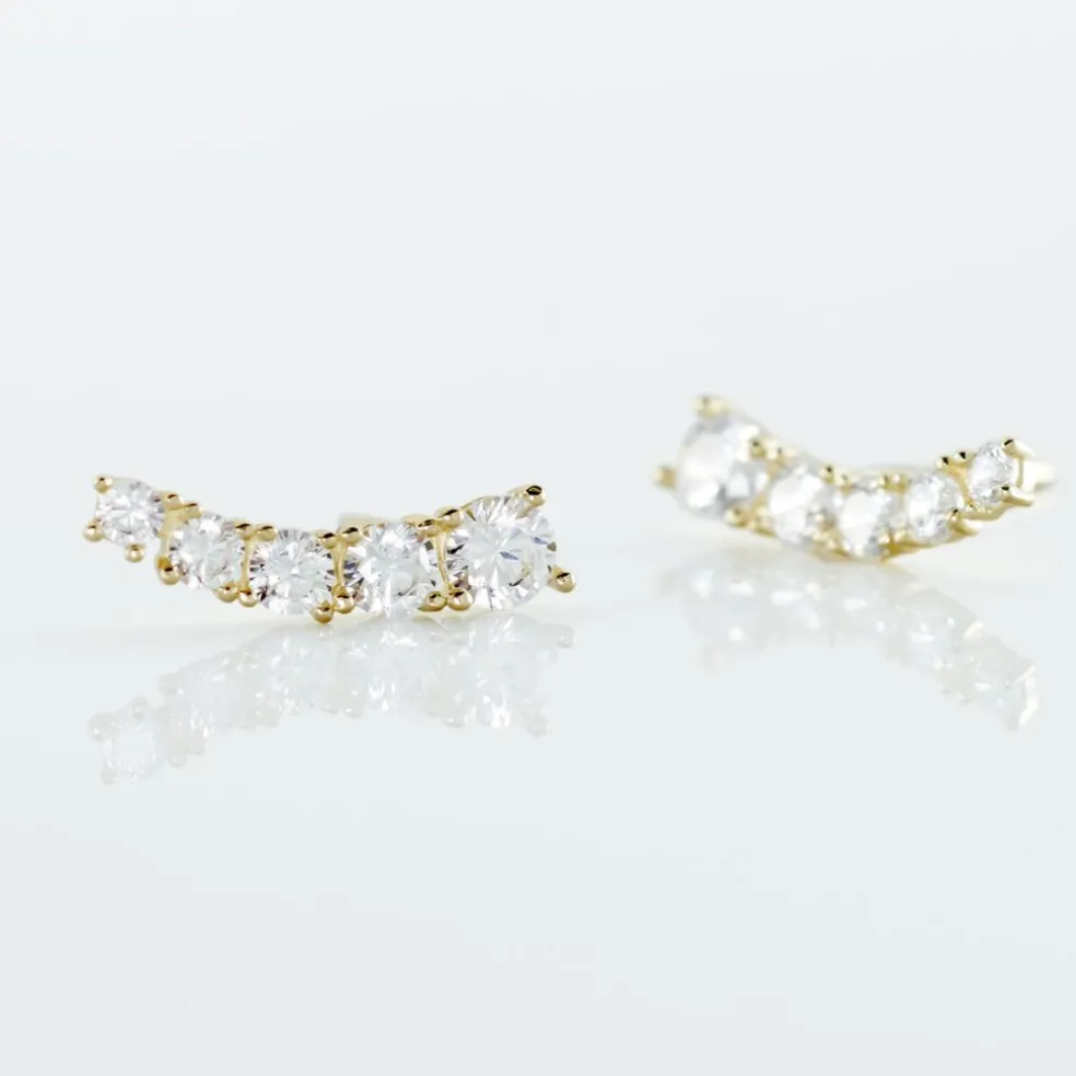 Boucles D'oreilles Puces Or Jaune Anaca Oxydes De Zirconium