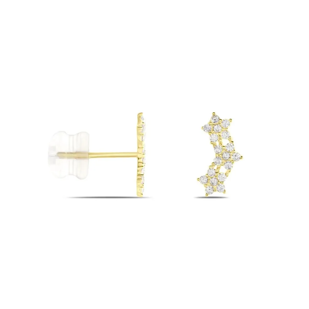 Boucles D'oreilles Puces Or Jaune Youssa Oxydes De Zirconium