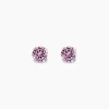 Boucles D'oreilles Puces Or Blanc Oxydes De Zirconium