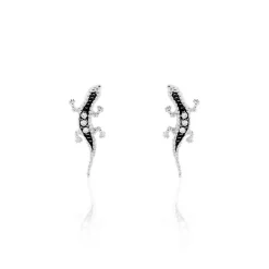 Boucles D'oreilles Puces Oya Argent Blanc Oxyde De Zirconium