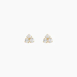 Boucles D'oreilles Puces Or Jaune Oxydes De Zirconium