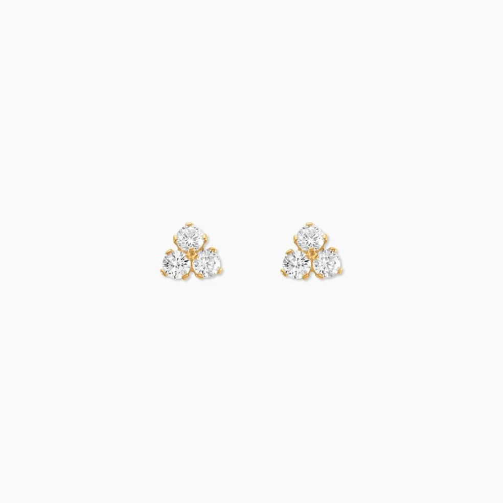 Boucles D'oreilles Puces Or Jaune Oxydes De Zirconium