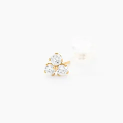 Boucles D'oreilles Puces Or Jaune Oxydes De Zirconium