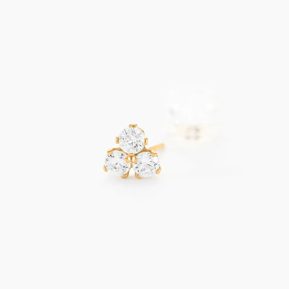 Boucles D'oreilles Puces Or Jaune Oxydes De Zirconium