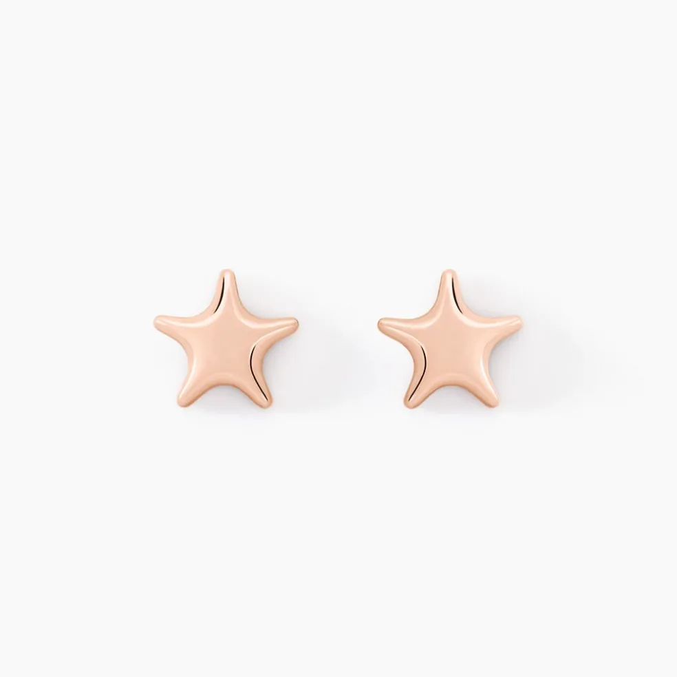 Boucles D'oreilles Puces Or Rose Lison Alphonsine