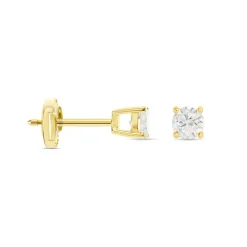 Boucles D'oreilles Puces Or Jaune Aphrodite Diamants