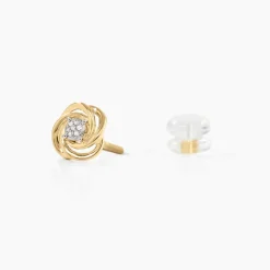 Boucles D'oreilles Puces Or Jaune Urlanie Diamants