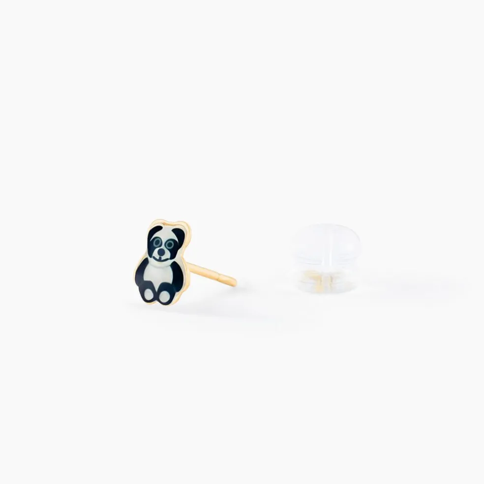 Boucles D'oreilles Puces Ourson Or Jaune