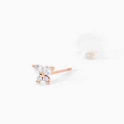 Boucles D'oreilles Puces Or Rose Oxydes De Zirconium