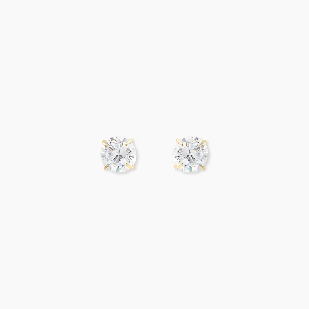 Boucles D'oreilles Puces Or Jaune Katherina Oxyde De Zirconium