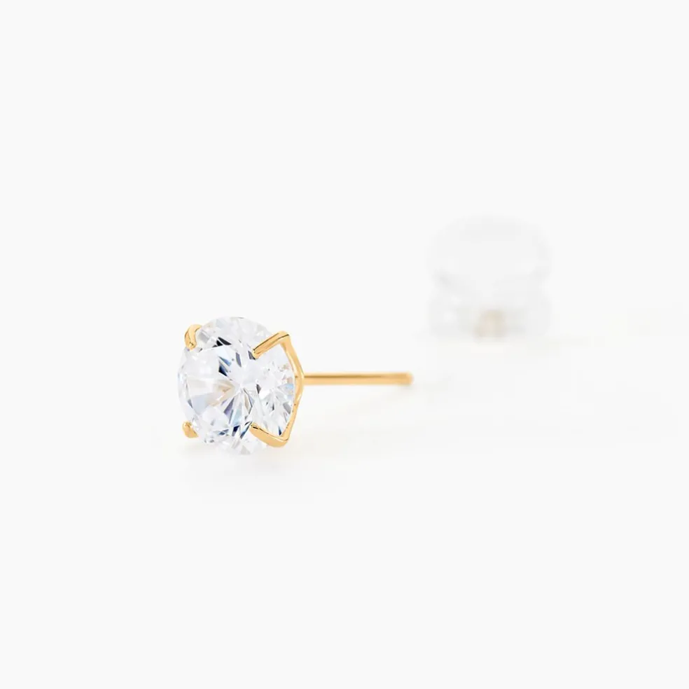 Boucles D'oreilles Puces Or Jaune Katherina Oxyde De Zirconium
