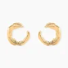 Boucles D'Oreilles Puces Orée Plaque Or Jaune