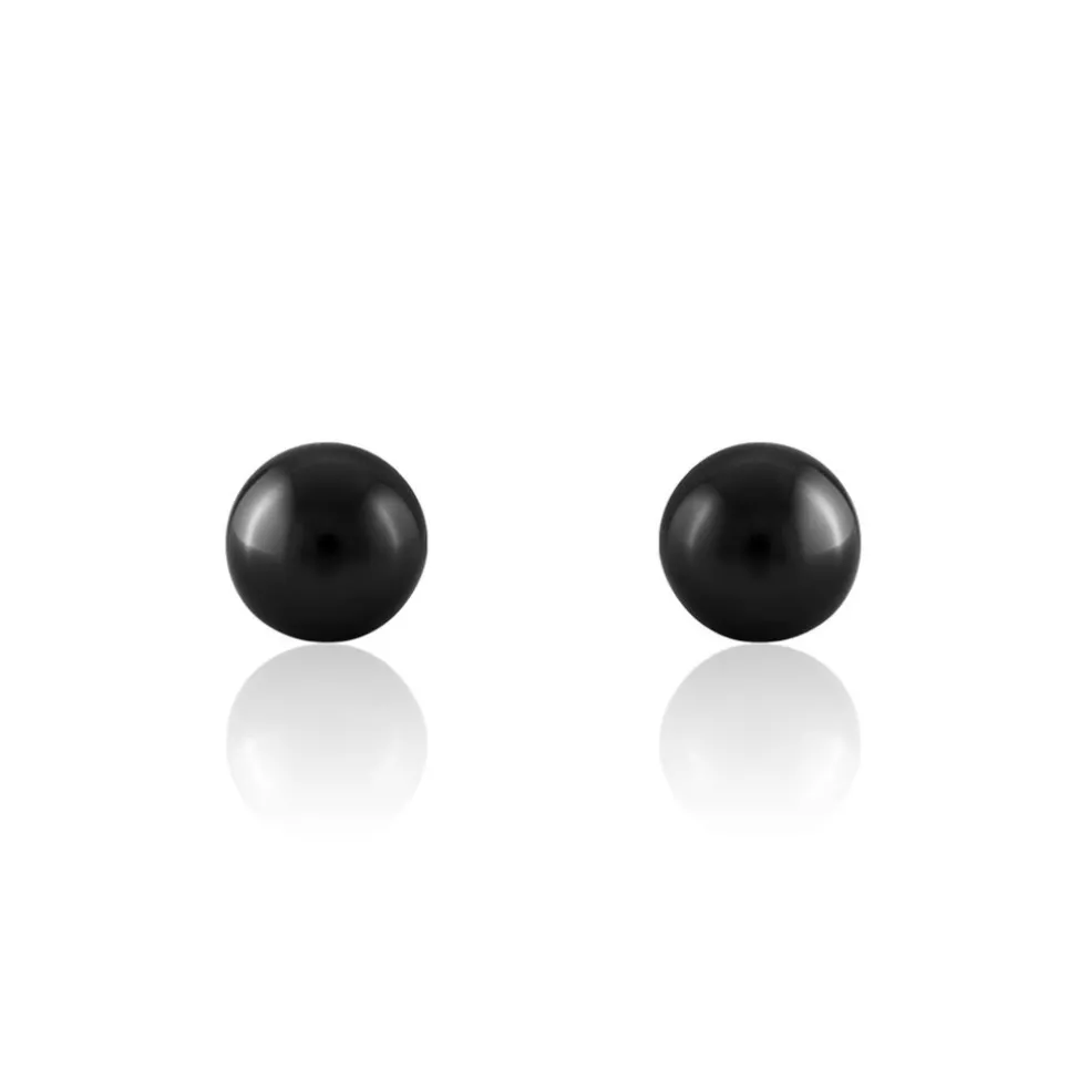 Boucles D'oreilles Puces Orbe Argent Blanc Céramique