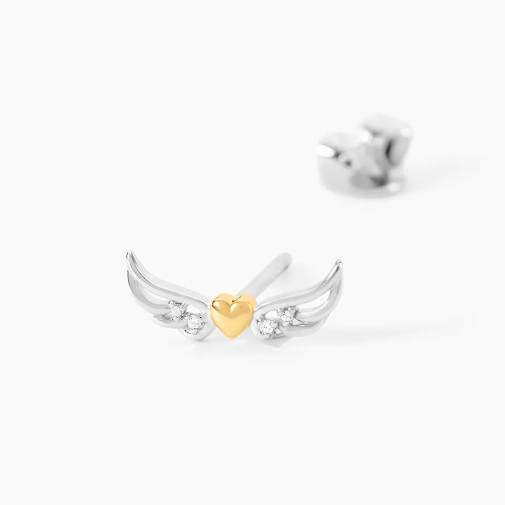 Boucles D'Oreilles Puces Or Jaune Oxyde De Zirconium