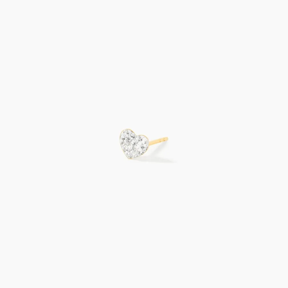 Boucles D'oreilles Puces Or Jaune Ianuaria Cristal