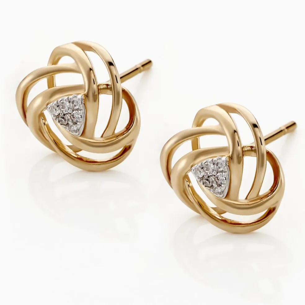 Boucles D'oreilles Puces Or Jaune Afua Diamants