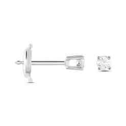 Boucles D'oreilles Puces Or Blanc Victoria Diamants