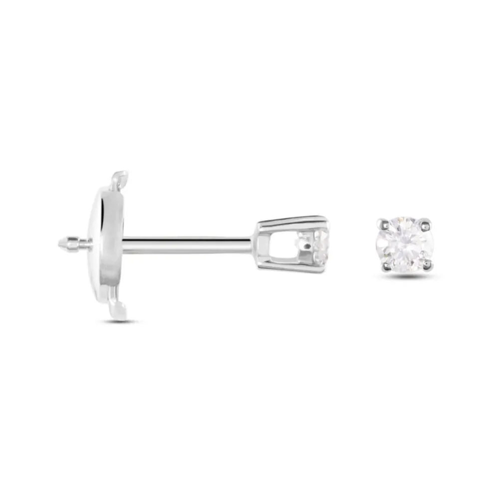 Boucles D'oreilles Puces Or Blanc Victoria Diamants