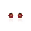 Boucles D'oreilles Puces Or Jaune Helidie Email