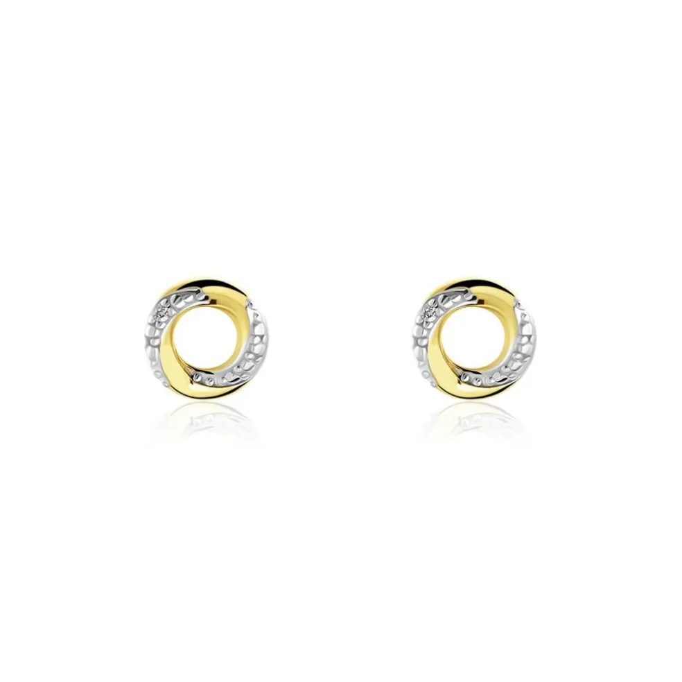 Boucles D'oreilles Puces Or Jaune Pamila Diamants