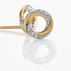 Boucles D'oreilles Puces Or Jaune Pamila Diamants
