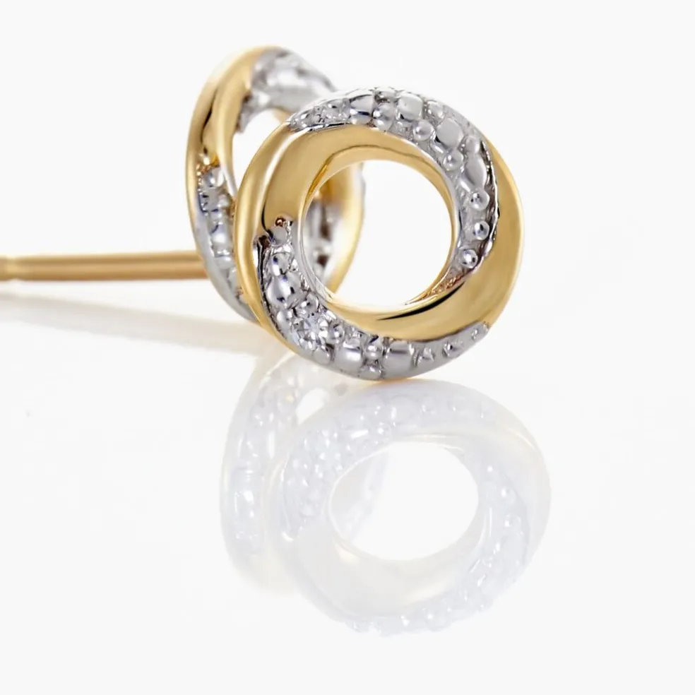 Boucles D'oreilles Puces Or Jaune Pamila Diamants