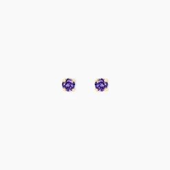 Boucles D'oreilles Puces Or Jaune Oxyde De Zirconium