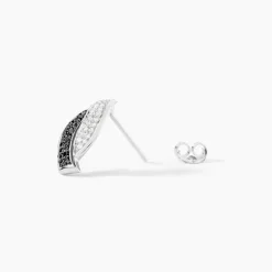 Boucles D'oreilles Puces Oia Or Blanc Diamant