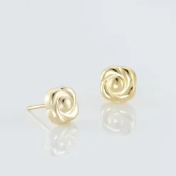 Boucles D'oreilles Puces Philine Fleur Or Jaune