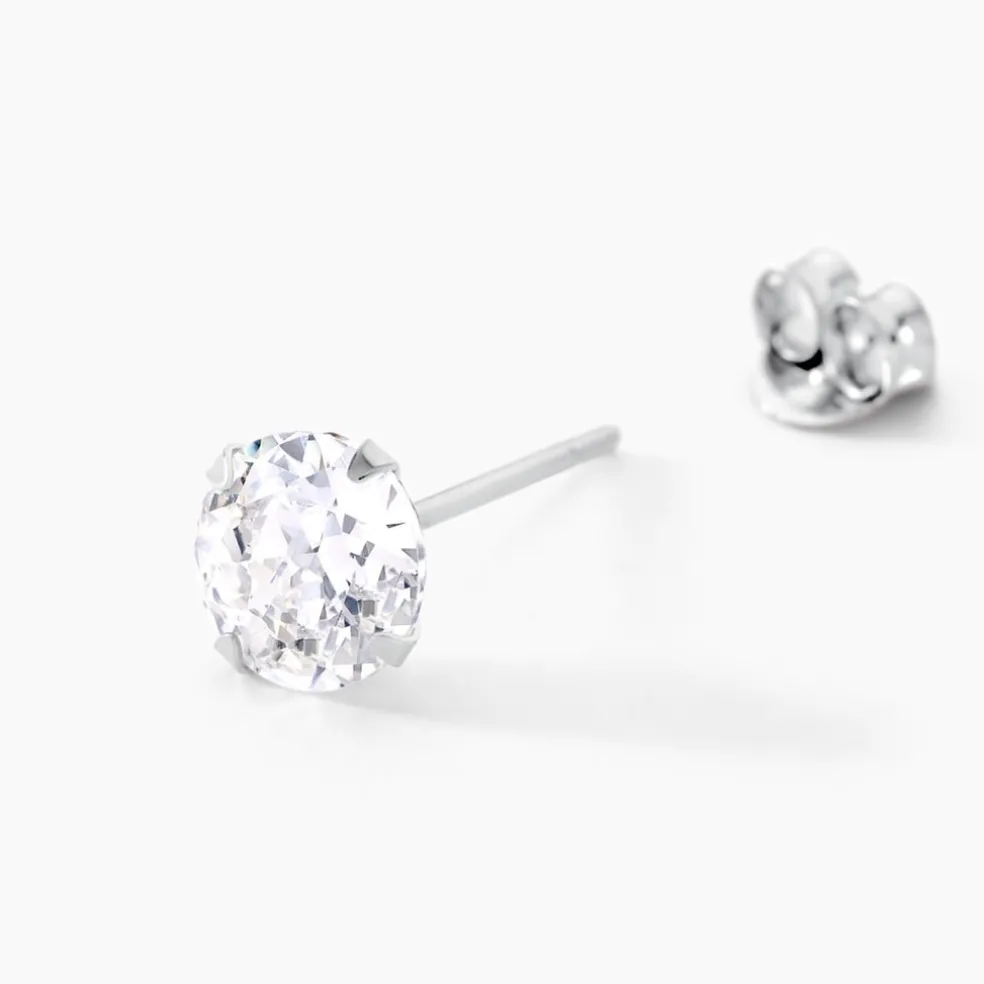 Boucles D'oreilles Puces Philia Argent Blanc Oxyde De Zirconium