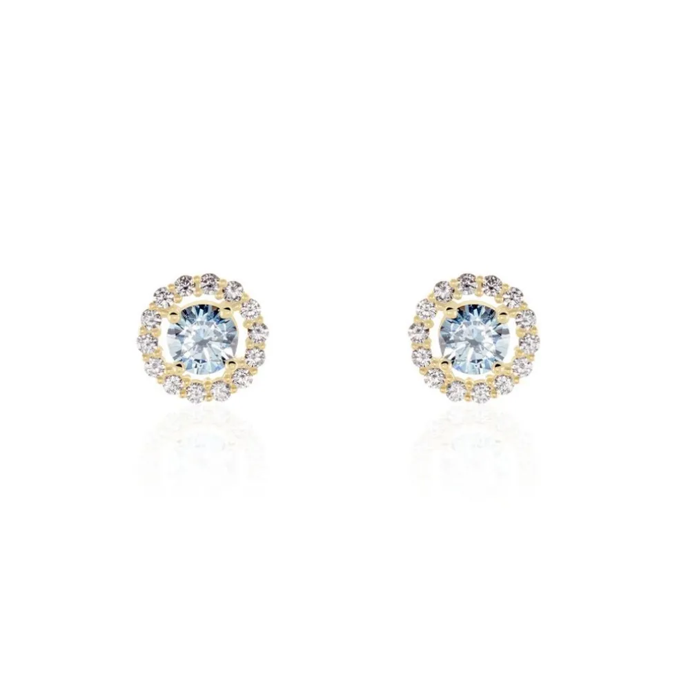 Boucles D'oreilles Puces Plaqué Or Radbod Pierres Artificielles Oxydes