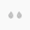 Boucles D'oreilles Puces Pear C Or Jaune Diamant
