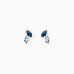 Boucles D'oreilles Puces Pelya Or Jaune Oxyde De Zirconium