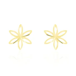 Boucles D'oreilles Puces Philine Fleur Or Jaune