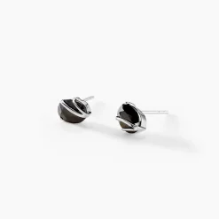 Boucles D'oreilles Puces Prudencia Or Blanc Saphir