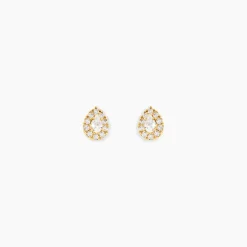 Boucles D'Oreilles Puces Pilvi Or Jaune Oxyde De Zirconium