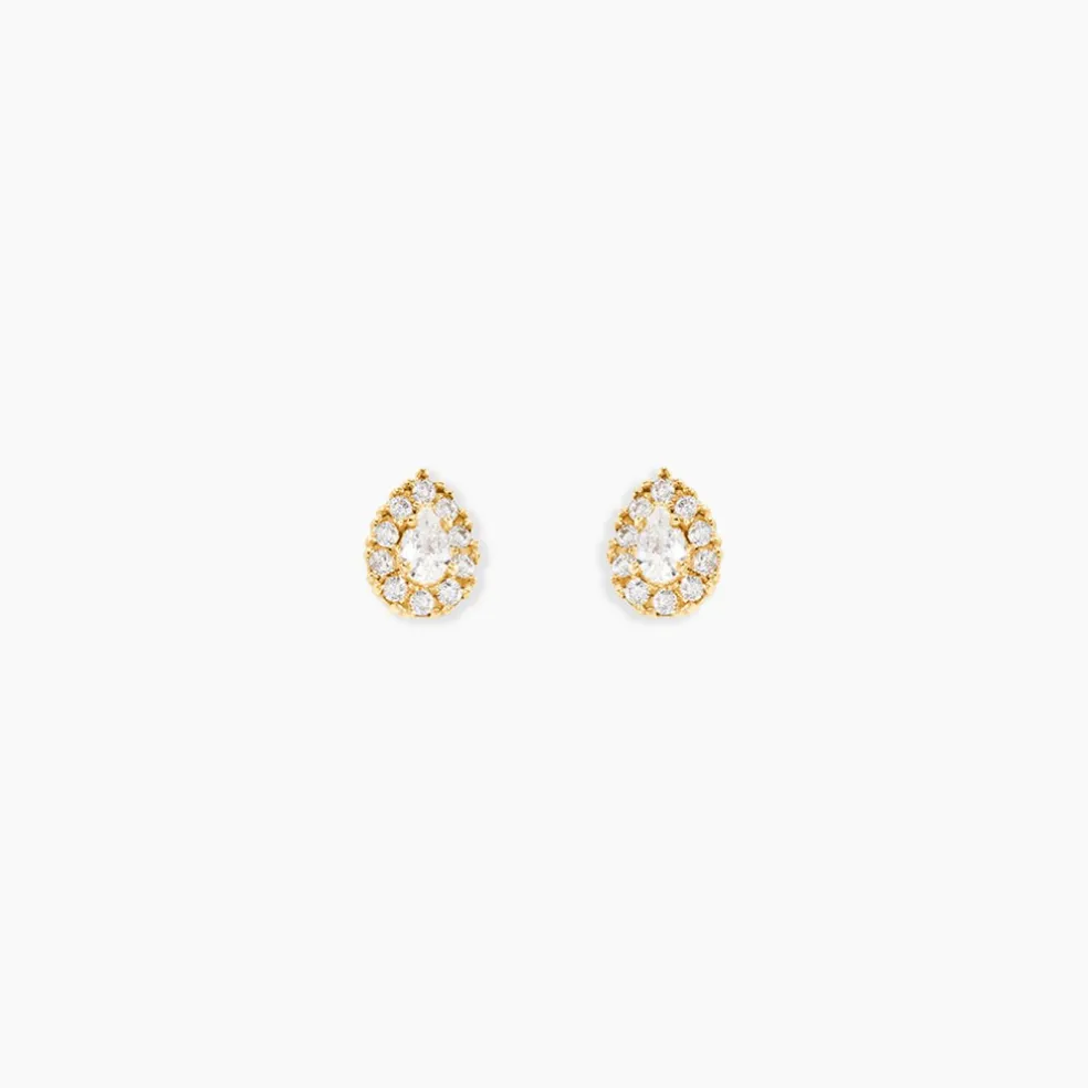 Boucles D'Oreilles Puces Pilvi Or Jaune Oxyde De Zirconium