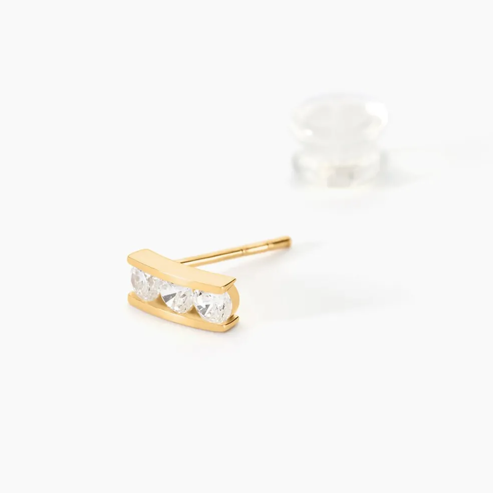 Boucles D'oreilles Puces Rachilda Or Jaune Oxyde De Zirconium