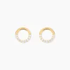 Boucles D'oreilles Puces Rimya Or Jaune Oxyde De Zirconium