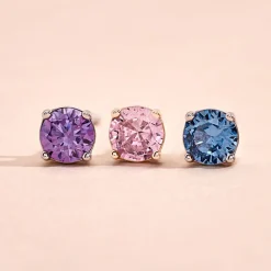 Boucles D'oreilles Puces Rio Argent Rose Oxyde