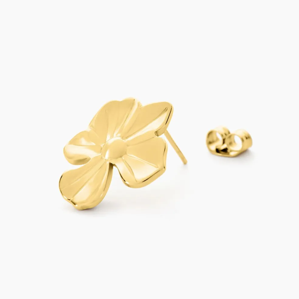 Boucles D'oreilles Puces Rahima Acier Jaune