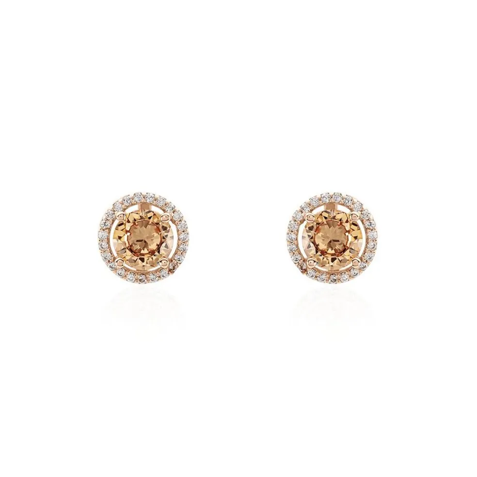 Boucles D'oreilles Puces Rio Argent Rose Oxyde