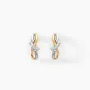 Boucles D'oreilles Puces Soukayna Or Bicolore Diamant