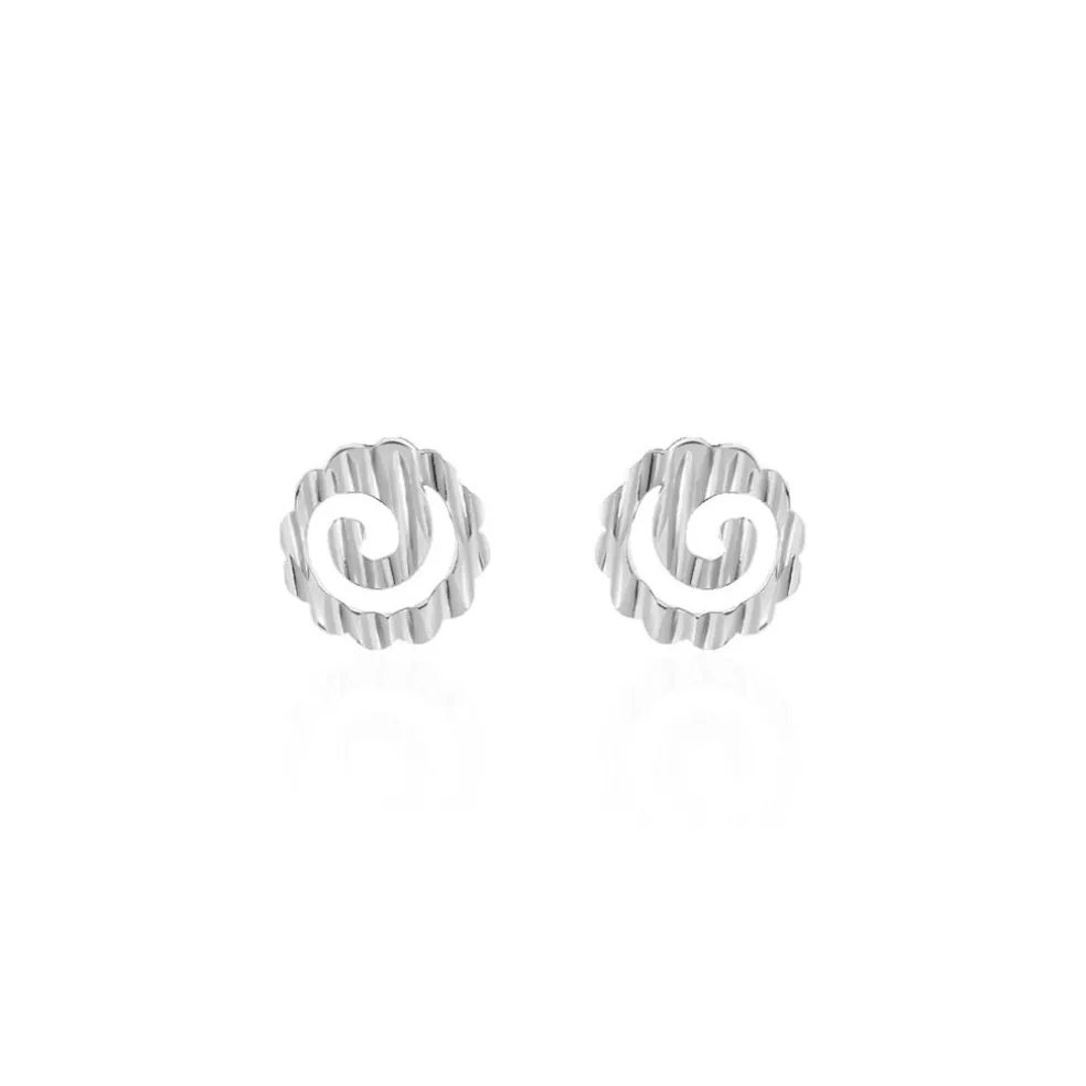 Boucles D'oreilles Puces Selima Argent Blanc