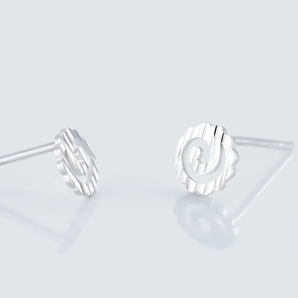 Boucles D'oreilles Puces Selima Argent Blanc
