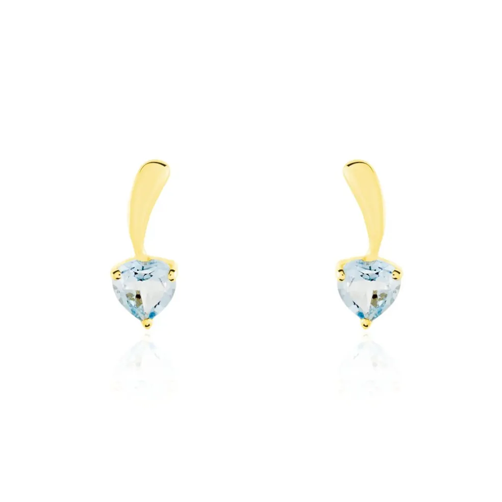 Boucles D'oreilles Puces Salona Or Jaune Topaze