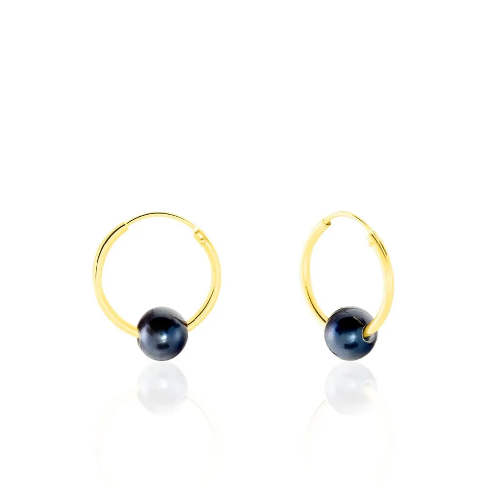 Boucles D'oreilles Puces Suraya Or Jaune Perle De Culture
