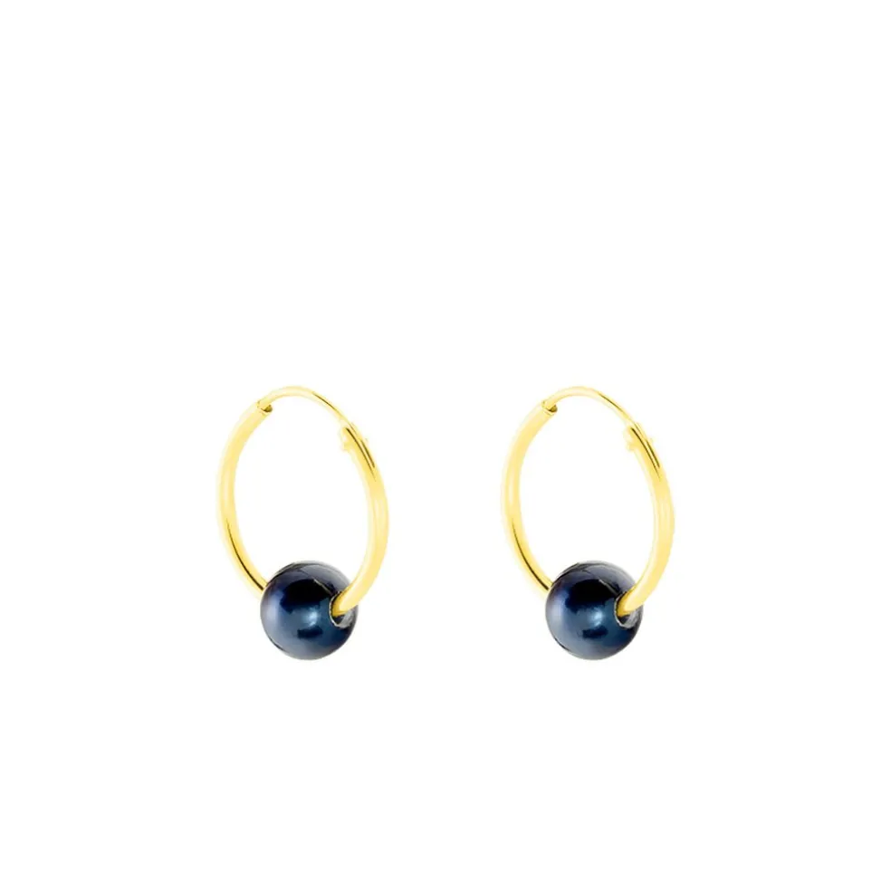 Boucles D'oreilles Puces Suraya Or Jaune Perle De Culture