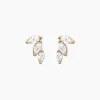 Boucles D'oreilles Puces Siona Plaque Or Jaune Oxyde De Zirconium